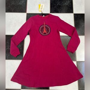 NWT 100% AUTH KENZO Big Girl Eiffel Tower Logo Graphic Sweatshirt Dress Sz 16A